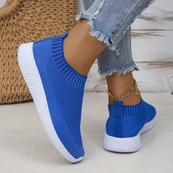 Rimocy Breathable Mesh Platform Sneakers Women Comfort Soft Sole Elastic Knit Flat Shoes Woman 2023 New Parent-child Sneakers 2