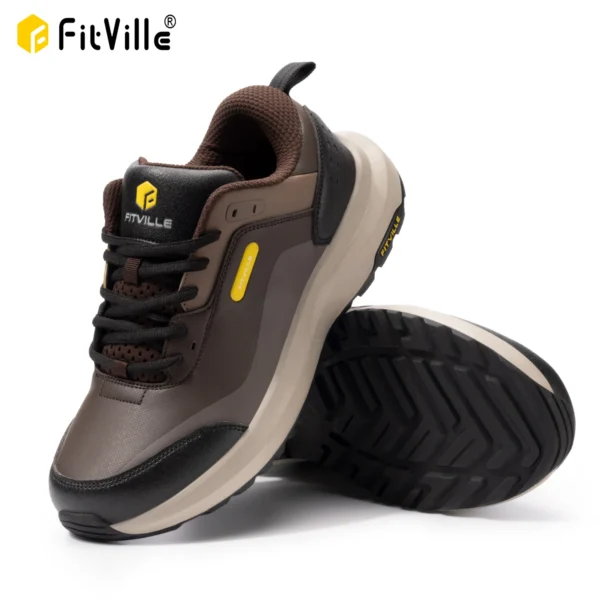 FitVille Men's Shoes Wide Width Outdoor Hiking Shoes Lightweight Breathable for Swollen Feet Correction Toes Relieve Pain 1