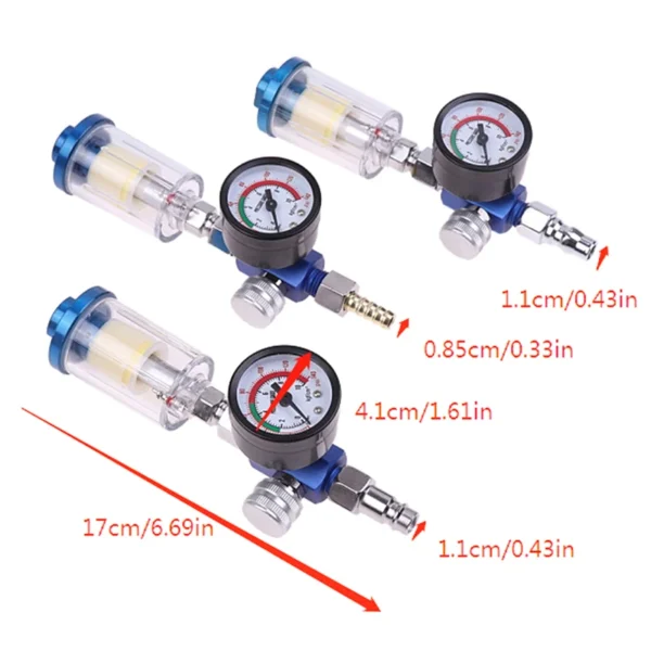 Spray Gun Air Regulator Gauge In-line Oil Water Trap Filter Separator JP/EU/US Adapter Pneumatic Tools For Airbrush 4