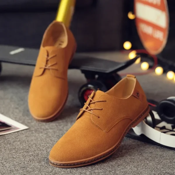 2024 Autumn Suede Men's Shoes Classic Mens Sneakers Comfortable Dress Shoes Man Flat Shoes Fashion Shallow Mouth Tenis Masculino 6