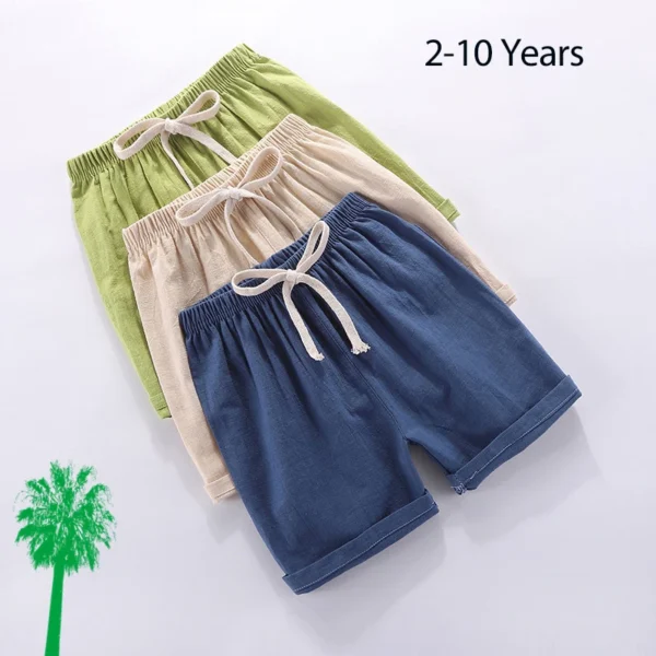 Beah Shorts for Boys Summer Kids Outerwear Pants Children's 100% Cotton Thin Shorts Baby Boy Casual Short Pants 2 to 10 Years 2