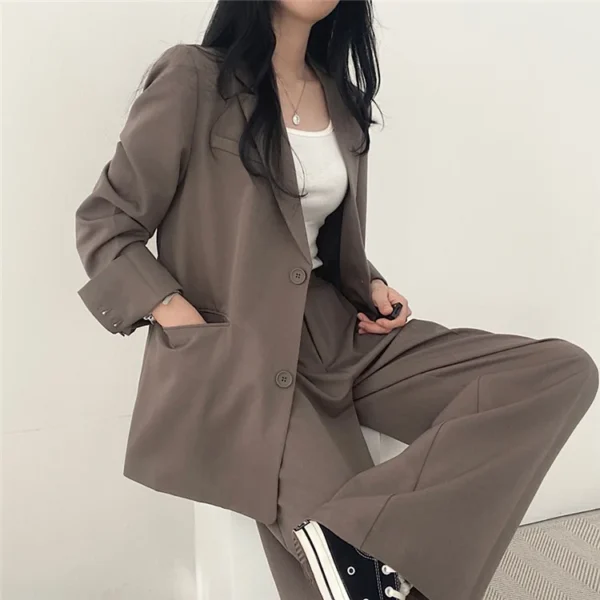 Fall Fashion Long Sleeve Blazer Mujer Pant Sets Blazers Women 2024 Casual Womens 2 Piece Outfit Set Suits Outwear 2