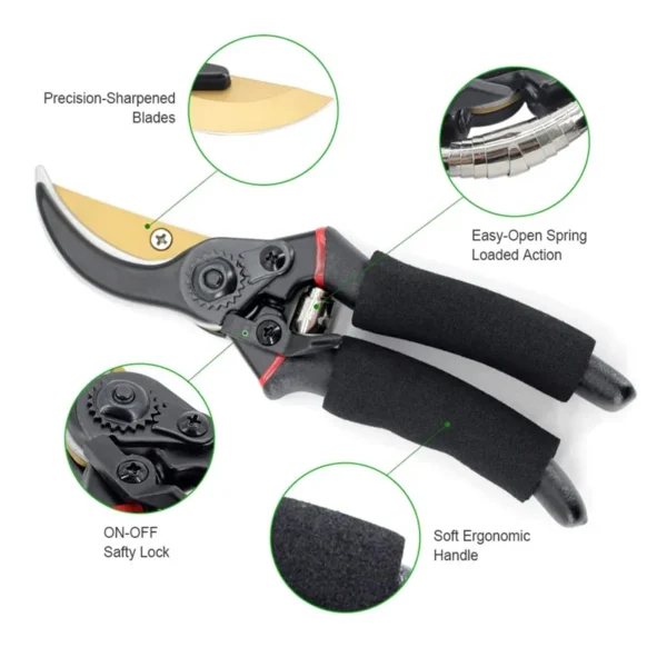 Garden Pruning Shears Plant Trim Horticulture Hand Pruner Shrub Garden Scissor Orchard Branch Shear Professional Pruning Tool 5