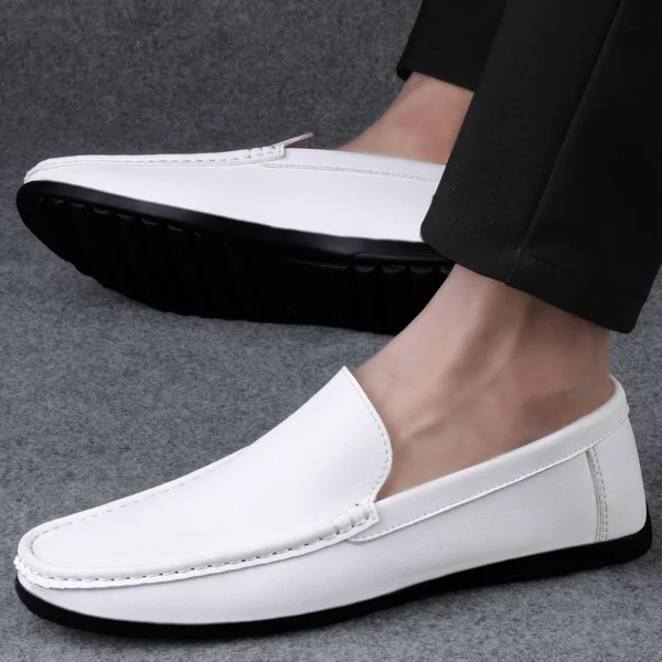 2022 Fashion Mens Shoes High Quality Brand Loafers Comfy Leather Boats Shoes White Men Summer Casual Shoes Mocassin Plus Size 47 2