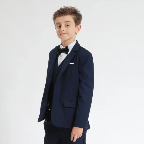 Boys Blazer Kids Wedding Formal Solid Jacket Gentleman Birthday Party Performance Suit Children Spring and Autumn Clothing Set 3