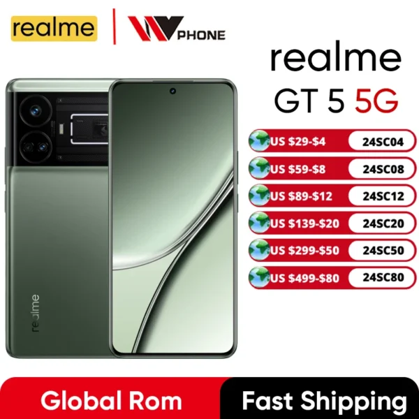 Unlocked Global ROM realme GT5 5G Smartphone Snapdragon 8 Gen 2 50MP 6.74'' 144Hz OLED GPS Global ROM realme GT 5 celular 1