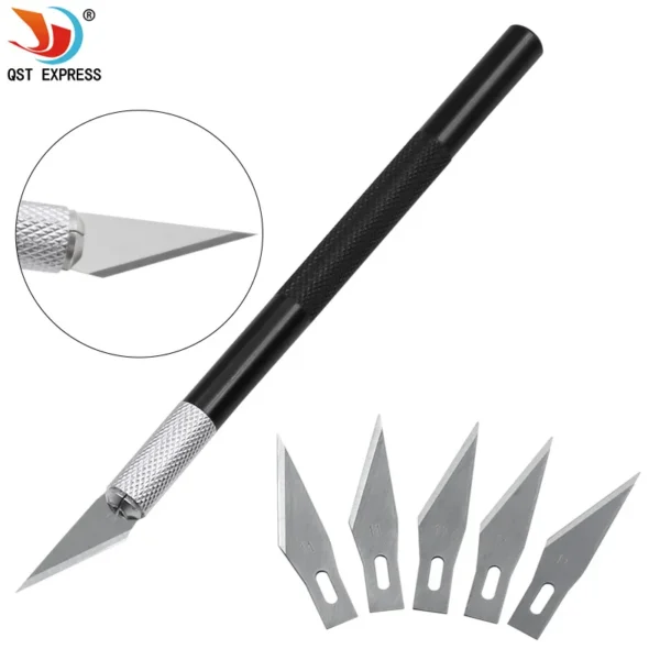 1 Set Precision Hobby Knife Metal Handle With Blades For Arts Wood Carving Tools Crafts Phone PCB Repair Multi DIY Hand Tools 1