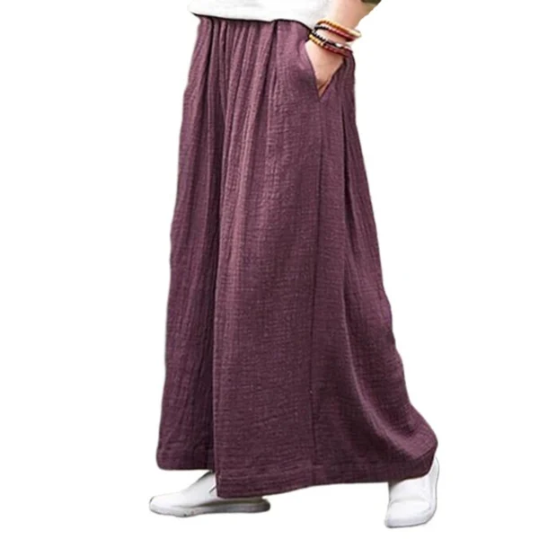 2024 Spring Fashion cotton Wide Leg Pants plus size Female Loose Casual cotton linen Pants Trouser Autunm vintage long pants 1