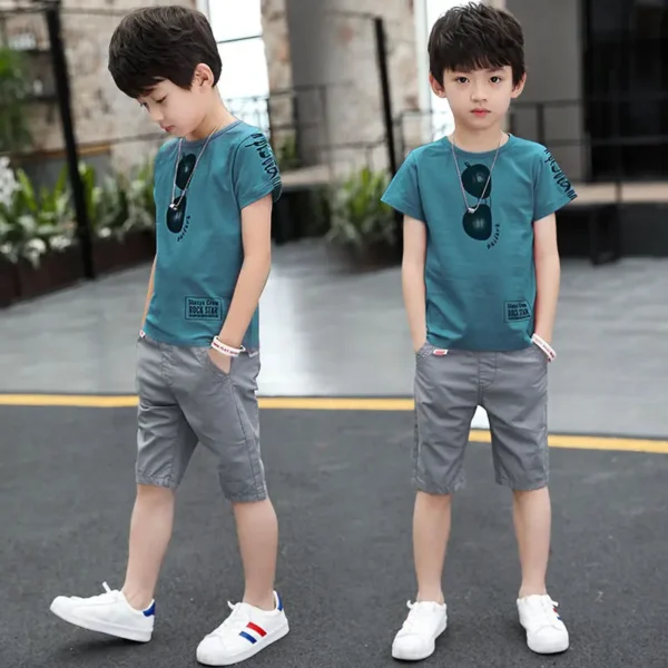 2024 summer Teenager Boys Clothes Casual Outfit Kids Tracksuit Child t shirt + shorts hot pant 4 5 6 7 8 9 10 12 11 13 14 Year 1