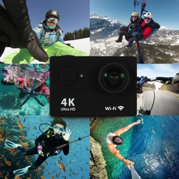 Action Camera Ultra HD 4K/30fps WiFi 2.0-inch 170D Underwater Waterproof Helmet Video Recording Cameras Sport Cam 4