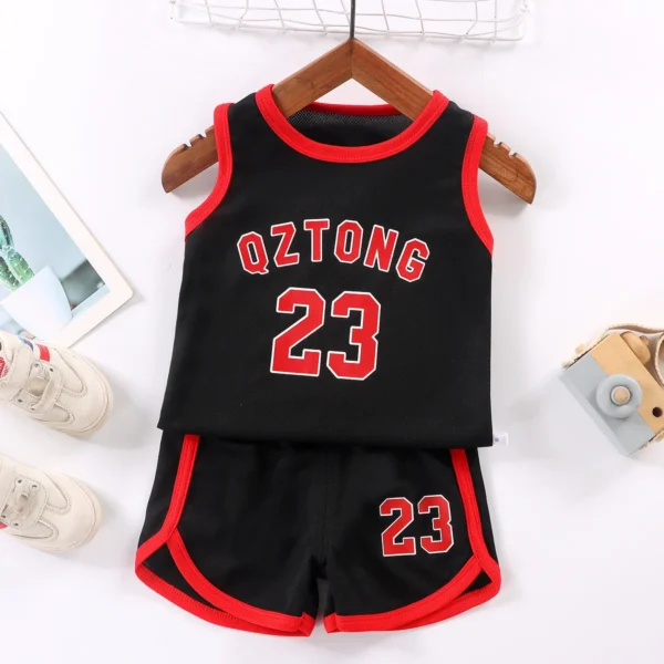 Summer Children's Clothing Sets Cotton Casual Baby Boys Girls Sleeveless T-shirts+shorts 2-piece Suit For 1 2 3 4 5 6 Years Old 4