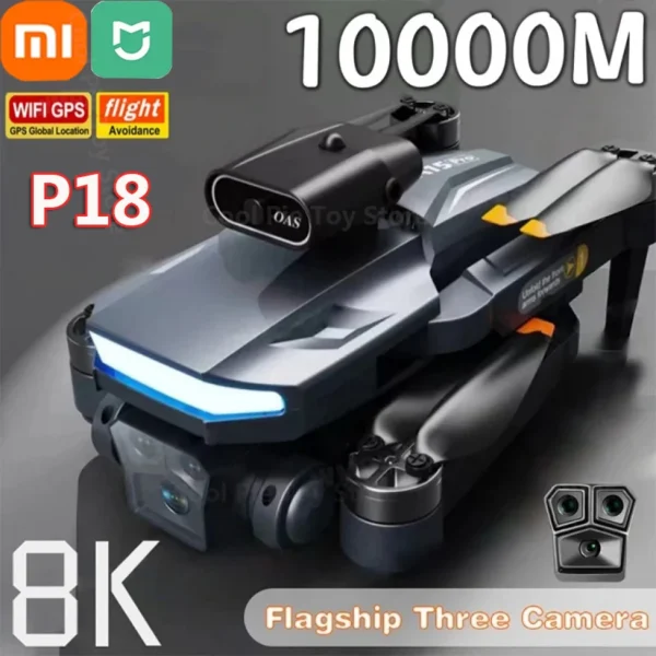 Xiaomi MIJIA P18Pro Drone 8K HD Triple Camera Optical Flow Positioning GPS Obstacle Avoidance Photography RC Quadcopter 10000M 1