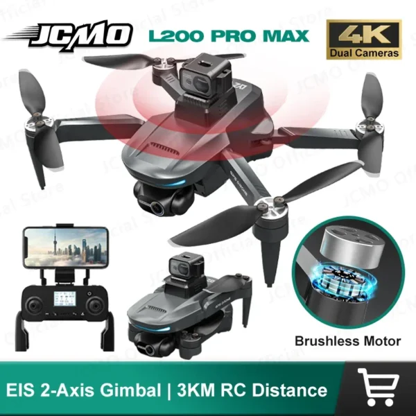 L200 PRO MAX Drone 4K Profesional 2-Axis Gimbal 360° Obstacle Avoidance Brushless Motor GPS 5G WIFI FPV Quadcopter Toys RC Drone 1