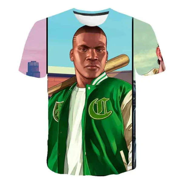 Chlidren Clothes Summer Cool 3D Print GTA 5 T-shirt Boys and girls Hiphop Tee Tshirt Kids tops 1 3 6 7 8 9 10 11 12 13 14 Years 6