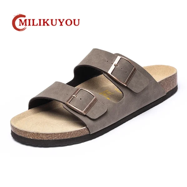 Leather Men Sandals Summer Men's Sandals Women Slippers Outdoor Beach Casual Shoes Zapatos Hombre Durable Non-Slip Luxury Shoes 6