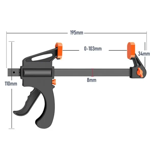 4Inch Mechanical Workshop Table F Clamp Fixed Kit Quick Ratchet Release Speed Squeeze Hard Wood Working Tool DIY Hand Tools 1