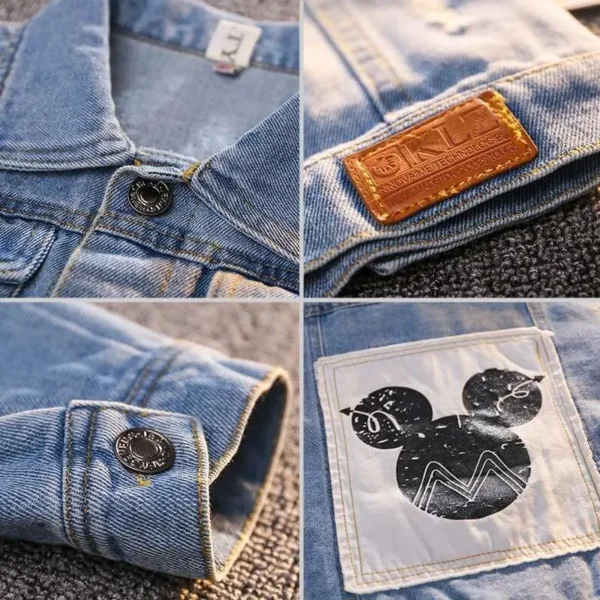 Mickey Denim Jacket For Boys Fashion Coats Children Clothing Autumn Baby Girls Clothes Outerwear Cartoon Jean Jackets Coat 4