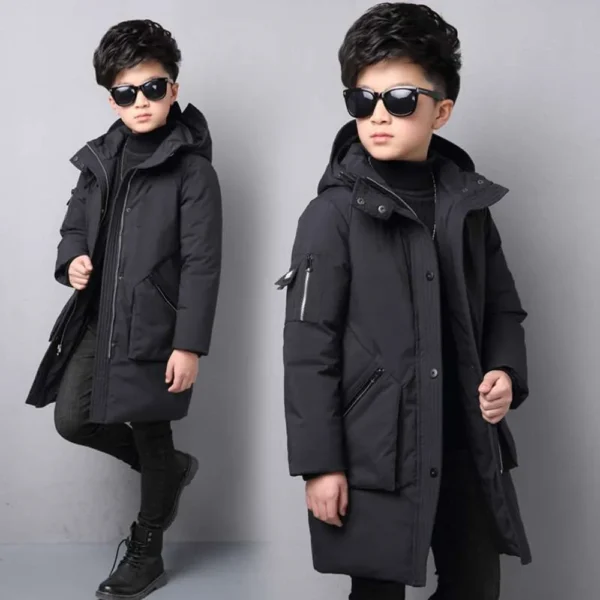 -30 degree children clothing boy clothes warm winter down cotton jacket Hooded coat Teen thicken outerwear kids waterproof parka 1