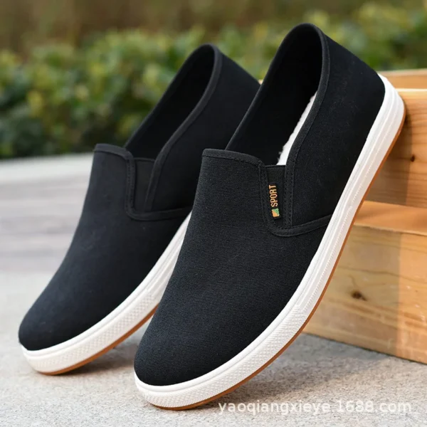 Men Canvas Shoe Casual Sneaker for MenLight Slip-on Vulcanized Comfortable Male Flats Loafers New Black Trainers Zapatos Hombre 4