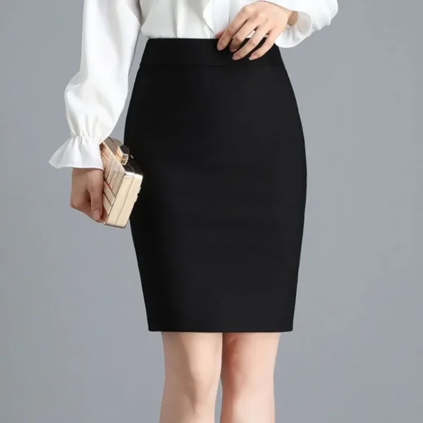 Office Lady Fashion Midi Black Split Skirts Spring Summer Temperament Koreon Streetwear Women Casual High Waist Slim Sexy Skirt 1