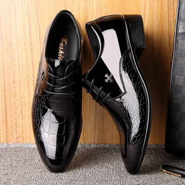 Newest italian oxford shoes for men luxury patent leather wedding shoes pointed toe dress shoes classic derbies plus size 38-48 5