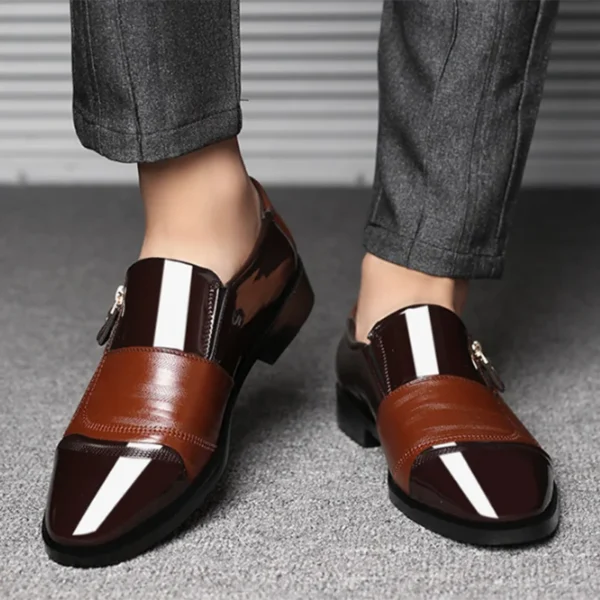 Black Patent Leather Shoes Slip on Formal Men Shoes Plus Size Point Toe Wedding Shoes for Male Elegant Business Casual Shoes 1