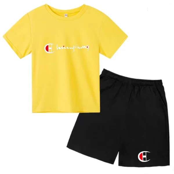 Kids Brand Leisure Summer 2pcs Breathable T-shirts+Pants Suits 3-13 Years Boys Girls Casual Outfits Sets Children Gift Clothes 5