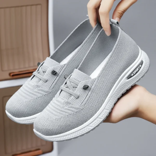 Trendy Casual Sports Shoes 2024 New Shallow Mouth Comfortable Women's Shoes Thick Sole Anti Slip Tie Up Zapatos De Mujer Sneaker 3