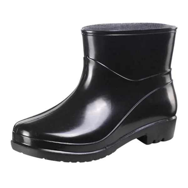 Women's Black Rain Boots Waterproof Rubber Shoes Woman Antiskid Thick Soled Work Shoes 2024 New Fashion Botas De Mujer 3