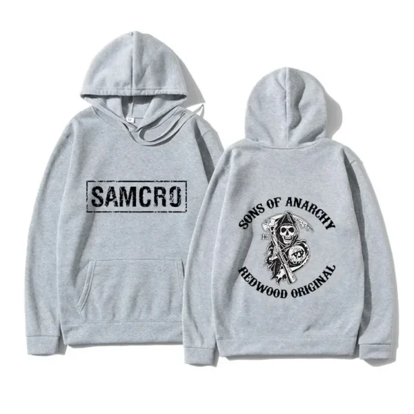 2024 New Spring Men's Hoodie Sons of Anarchy SAMCRO Double Sided Print Sweatshirt Men Womnen Fashion Brand Design Pullover 1