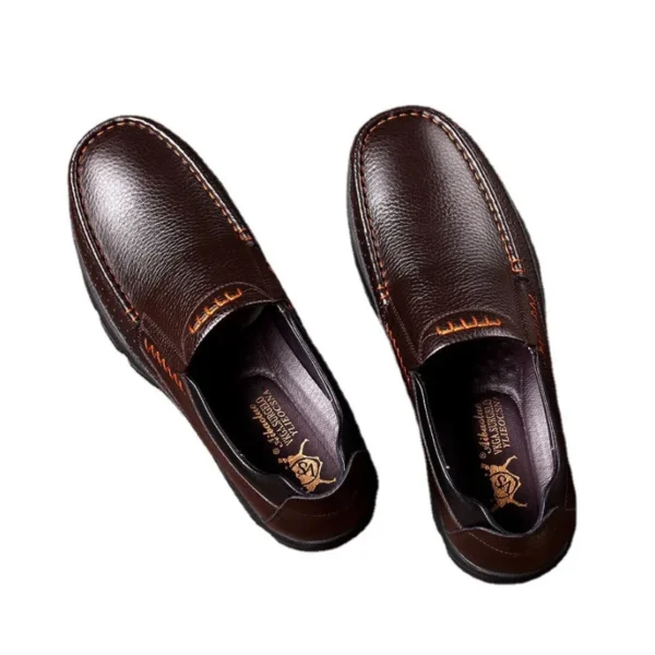 Handmade Leather Men Casual Shoes Soft Sole Comfortable Loafers for Men Fashionable Slip-on Driving Shoes Non-slip Business Shoe 6