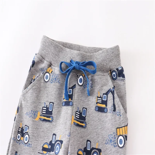 Jumping Meters New Arrival Excavators Boys Trousers Pants For Autumn Winter Cartoon Characters Print Fashion Baby Sweatpants 3