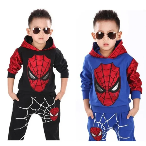 Baby Boys Spiderman Clothing Sets Toddler Cartoon Hoodies Sweatshirt+Pants 2Pcs Tracksuits Children Festival Cosplay Costume 2