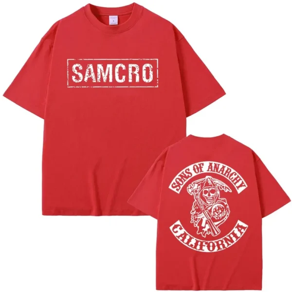 Sons of Anarchy SAMCRO Print T-shirt Men Women Trend Hip Hop Rock Oversized Short Sleeve Tee Summer Cotton T Shirts Clothes Tops 3