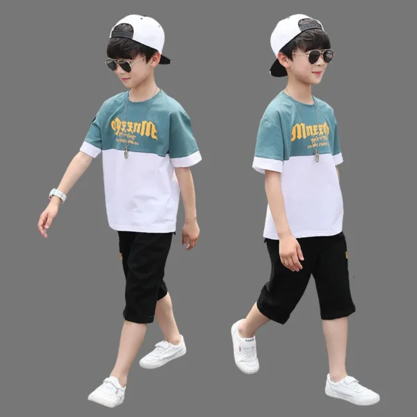 Boys Clothing Sets Summer Casual Outfit T-shirt + Pants Boys Clothes Children Clothing Suit Kids Tracksuit Teen 6 8 9 10 12 Year 3