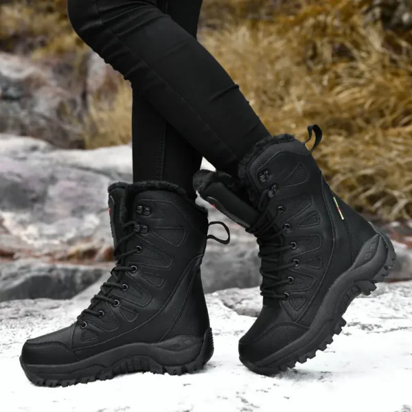 Moipheng Winter Boots Women Super Warm Plus Size 36-46 Mid-Calf Motorcycle Boots Warm Plush Platform Shoes Zapatos Para Mujer 2