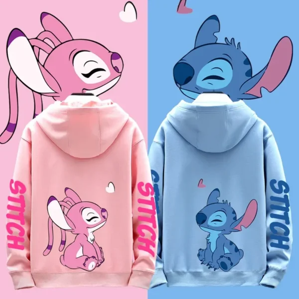 Disney Stitch Different Couple Outfits for Men and Women Casual Sweatshirts Hooded Jackets and Clothes 1