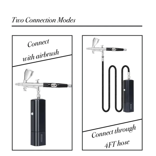 Professional Cordless Airbrush Compressor Super Works Quiet Replace Battery Power Display Art Design Nail Tool 4