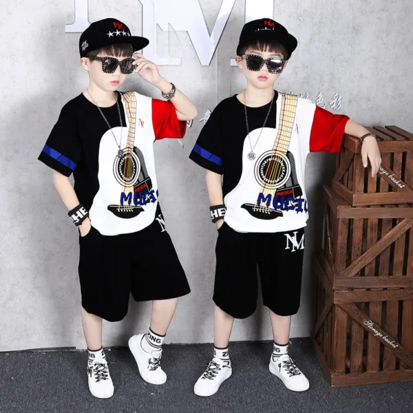 Children Boys Summer Clothes Outfits Cartoon Cotton T-shirt+Shorts Suit Tracksuit for Kids Clothing Two-Piece Set 6 8 10 12 Year 4