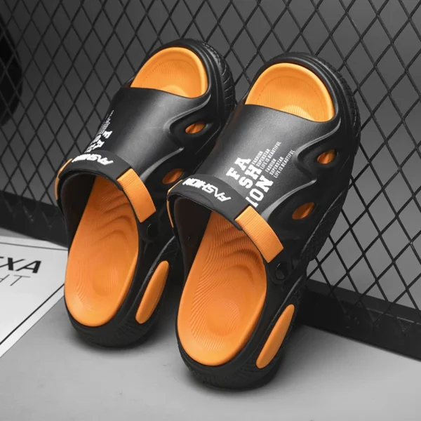 Soft and Comfortable Thick Bottom Sandals Beach Shoes Wear-resistant Indoor and Outdoor Bathroom Unisex Men's Slippers Fashion 2