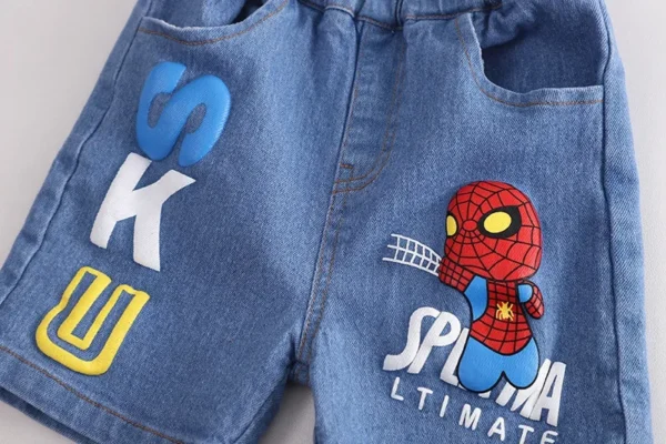 2024 Summer Baby Boys Spiderman Short Sleeve T-shirt+Jeans Sets Clothes Kids Fashion Clothing Outfits Children Sports Suits 6