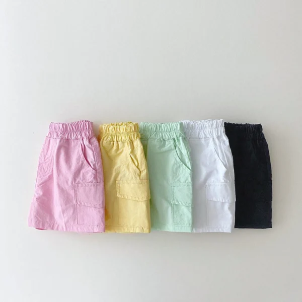 Summer Kids Boys Shorts Solid Color Baby Girl Shorts Cotton Linen Bread short Pants Fashion Newborn Bloomers 6 Months-4 Years 1