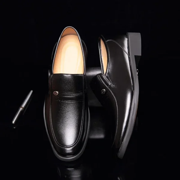 Leather Men Formal Shoes Luxury Brand 2023 Men's Loafers Dress Moccasins Breathable Slip on Black Driving Shoes Plus Size 38-44 4