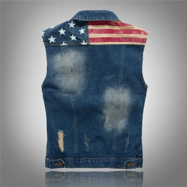 Cotton Jeans Sleeveless Jacket Men 5XL Dark Blue Denim Jeans Vest Men Cowboy Denim Vest Mens Jackets 2