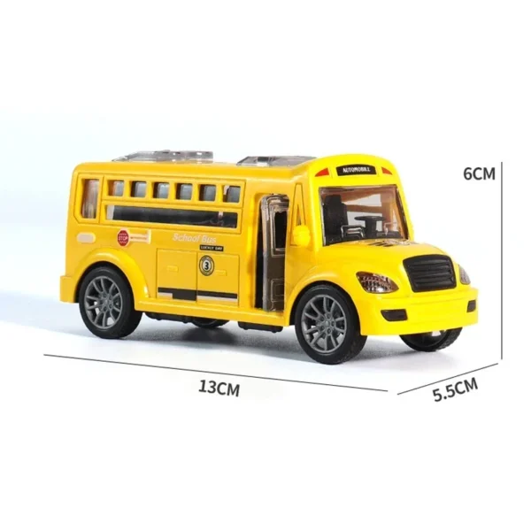 School Bus Model Car For Children Toys, Kids Educational Toy Cars, Miniature Game Vehicle Inertia Wheel, Boys Birthday Gift 6