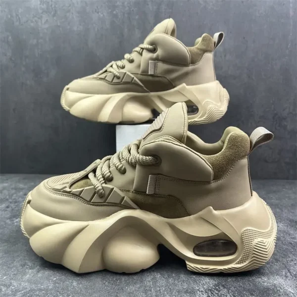 2024 Spring New Fashion Air Cushion Height Increasing Men's Retro Niche Versatile Trendy Casual Sneakers Daddy Shoes 1