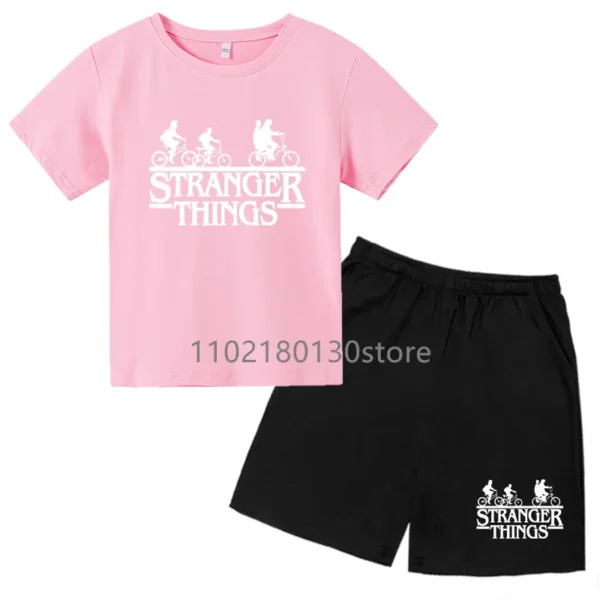 Summer Boys Girl Cotton Hugo T-Shirt Set Children Clothes Kids Short Sleeve T Shirt Shorts Tracksuit Sports Suit 2 Piece Sets 2