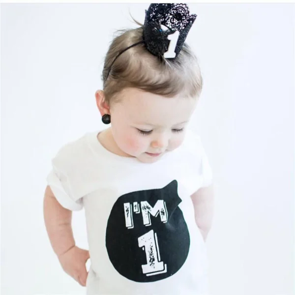 Summer Baby Clothes T-shirt Tops Children's Clothing Girl Boys 1 2 3 4 5 6 Year Birthday Outfit Toddler Infant Party Shirts 1