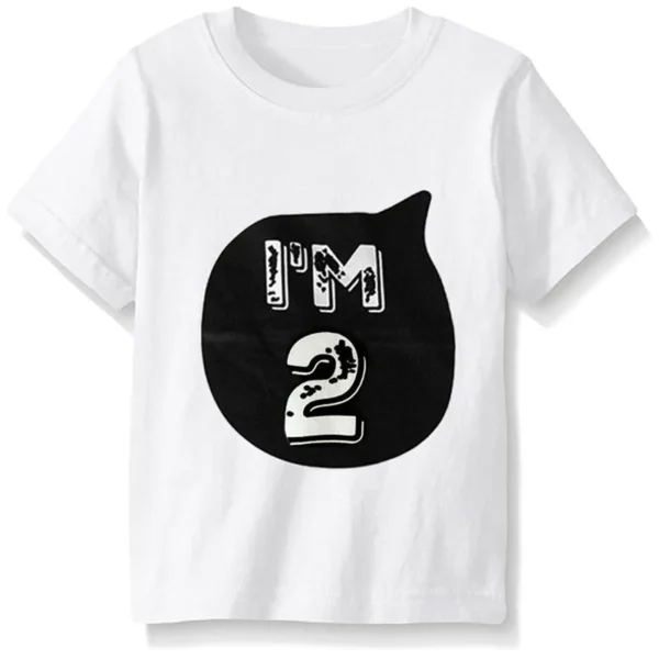 Summer Baby Clothes T-shirt Tops Children's Clothing Girl Boys 1 2 3 4 5 6 Year Birthday Outfit Toddler Infant Party Shirts 6