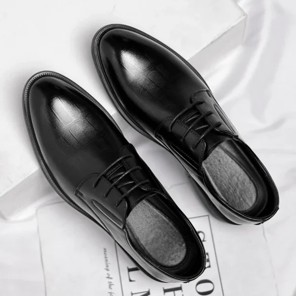 3/6/8 CM Elevator Shoes Men Dress Shoes Black Soft Leather Men Heighten Formal Shoes Casual Business Men Oxfords Suit Shoes 3